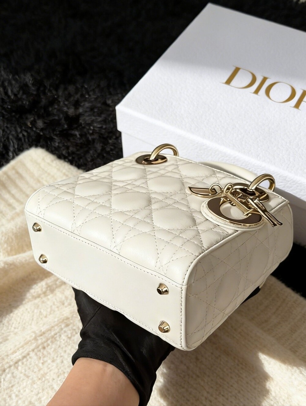 Mini Lady Dior Bag White Cannage Lambskin - Picture 7 of 7